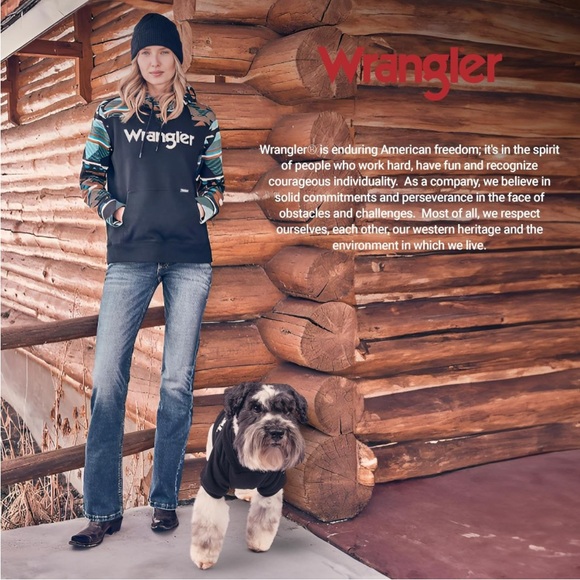 Wrangler Dog Hoodie - Fleece Dog Sweater with Leash Hole, Cold Winter Sweatshirt - Picture 6 of 14